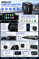 Adaptador Inalámbrico para Auto - Baja Latencia para iPhone/Android, Convierte la Conexión Cableada CarPlay, Dongle para FM Inalámbrico