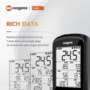 <span class=keywords><strong>Magene</strong></span> <span class=keywords><strong>C406</strong></span> GPS Ordenador de bicicleta Velocímetro inalámbrico impermeable para bicicleta - Product Image 3