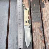 TLM01 couteau d'extérieur à lame fixe D2 de haute qualité et Durable avec affûteur de couteaux Kydex couteaux de survie en pierre de silex