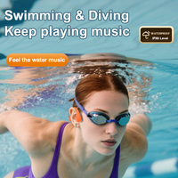 Écouteurs à conduction osseuse DG05 IPX8 étanches, écouteurs sportifs sans fil à oreille ouverte avec lecteur MP3 intégré pour la natation et la course à pied