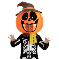 Décoration de jardin extérieure gonflable en PVC de luxe pour Halloween, chat noir sur citrouille géante avec éclairage LED