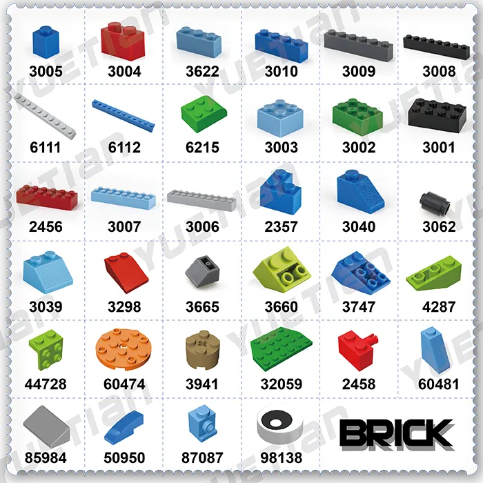 Yuetian fabrika yaratıcı oyuncaklar tuğla MOC özel toplu uyumlu DIY oyuncak aksesuarları yapı taşları setleri