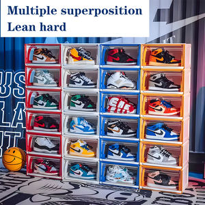 ग्रीनसाइड फोल्डेबल स्टैबर प्लास्टिक स्टोरेज जूता बॉक्स चीनी फैक्टरी पारदर्शी प्लास्टिक ओम विशाल जूता बॉक्स - Product Image 6