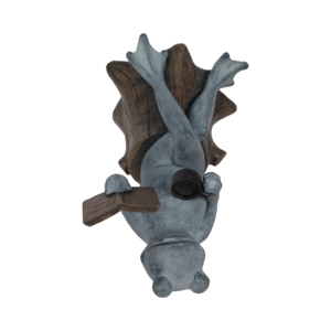 Statua di rana in resina su ceppo, decorazione da giardino, ornamento per esterni, patio, veranda, con rana seduta che legge un libro. - Product Image 6