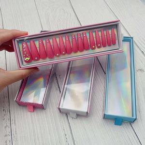 24 Stück vor geklebte Spitze Fingernägel im französischen Stil Künstliches Nagel design Finger ABS Volle Abdeckung Falsche Nägel Alvilable - Product Image 1