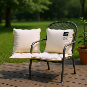 Cojines para sillas de exterior de tela Oxford color crema, tamaño pequeño, resistentes al agua, extraíbles y lavables - Product Image 2