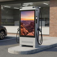 Chargeur rapide DC EVEGO 120-180 kW pour voitures électriques, CCS2, triphasé, intérieur/extérieur, étanche, écran publicitaire 55'', chargeur de véhicules électriques
