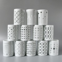 Brûleur d'huiles essentielles en céramique écologique, motif floral ajouré, chauffe-cire en porcelaine, diffuseur d'aromathérapie pour la décoration intérieure