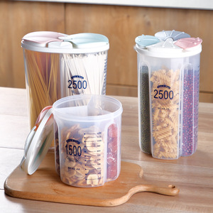 キッチンオーガナイザーボード空気タイトプラスチックコンパートメント冷蔵庫収納食品シリアルティーコーヒーホームキャニスター瓶セット - Product Image 2