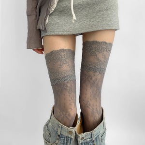 Lace Socks Knee High Ultra Thin 0D White Women's Spring Summer Fashion - Product Image 2