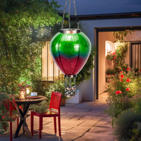 Lanterne solaire LED d'extérieur IP65 en forme de montgolfière, avec capteur de lumière et angle de faisceau de 360°, pour décoration de jardin suspendue