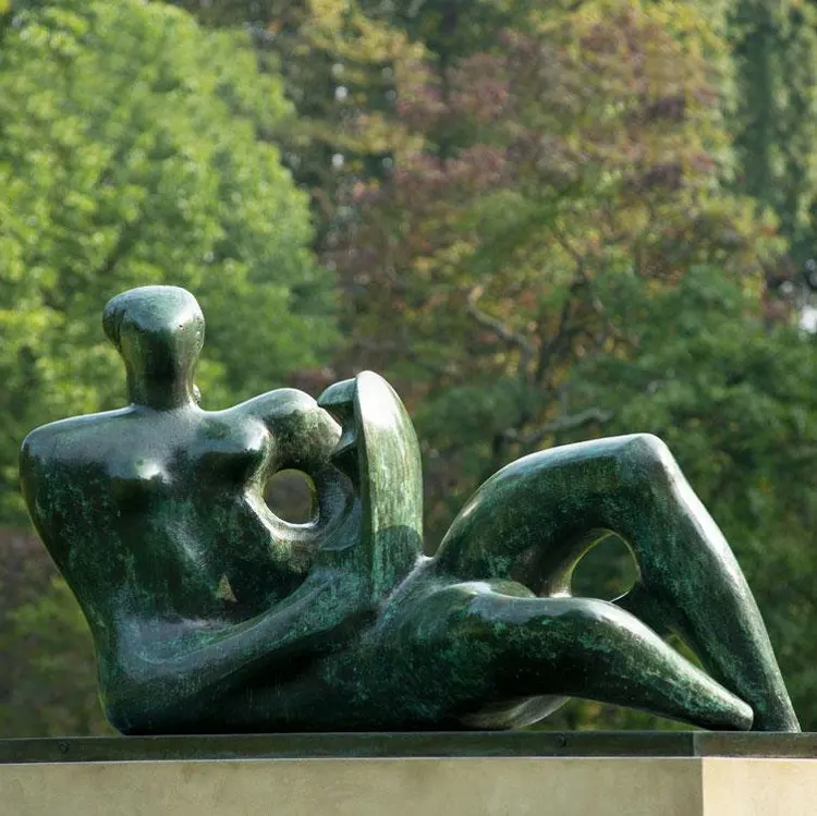 Su misura in metallo astratto statua di arte grande scultura in bronzo di henry moore