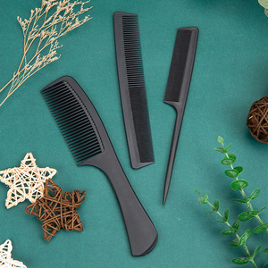 Juego de peines para cabello negro de nailon y fibra de carbono, duraderos, de dientes anchos, para alisar, peinar y resaltar, herramientas de estilismo - Product Image 1
