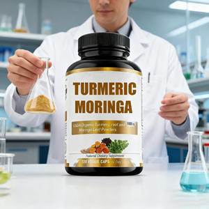 Supplément de poudre de feuille de curcuma et de moringa biologique personnalisé Capsule de biopérine antioxydante Bienfaits pour la santé - Product Image 4