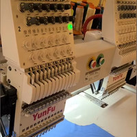Machine à broder à double tête 12/15 aiguilles 400*500mm pour casquettes plates, usage domestique, vente au détail, motorisée, informatisée, neuve