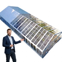 Tente de réception 10x20m pour mariage, chapiteau portable quatre saisons avec revêtement PVC et structure en alliage d'aluminium, imperméable pour événements extérieurs
