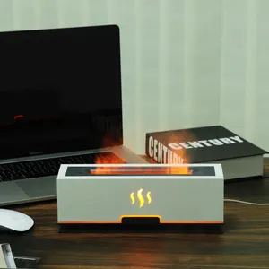 에센셜 오일 향기 초음파 안개 Led 시뮬레이션 3D 벽난로 불꽃 효과 가습기 야간 램프 용 아로마 디퓨저