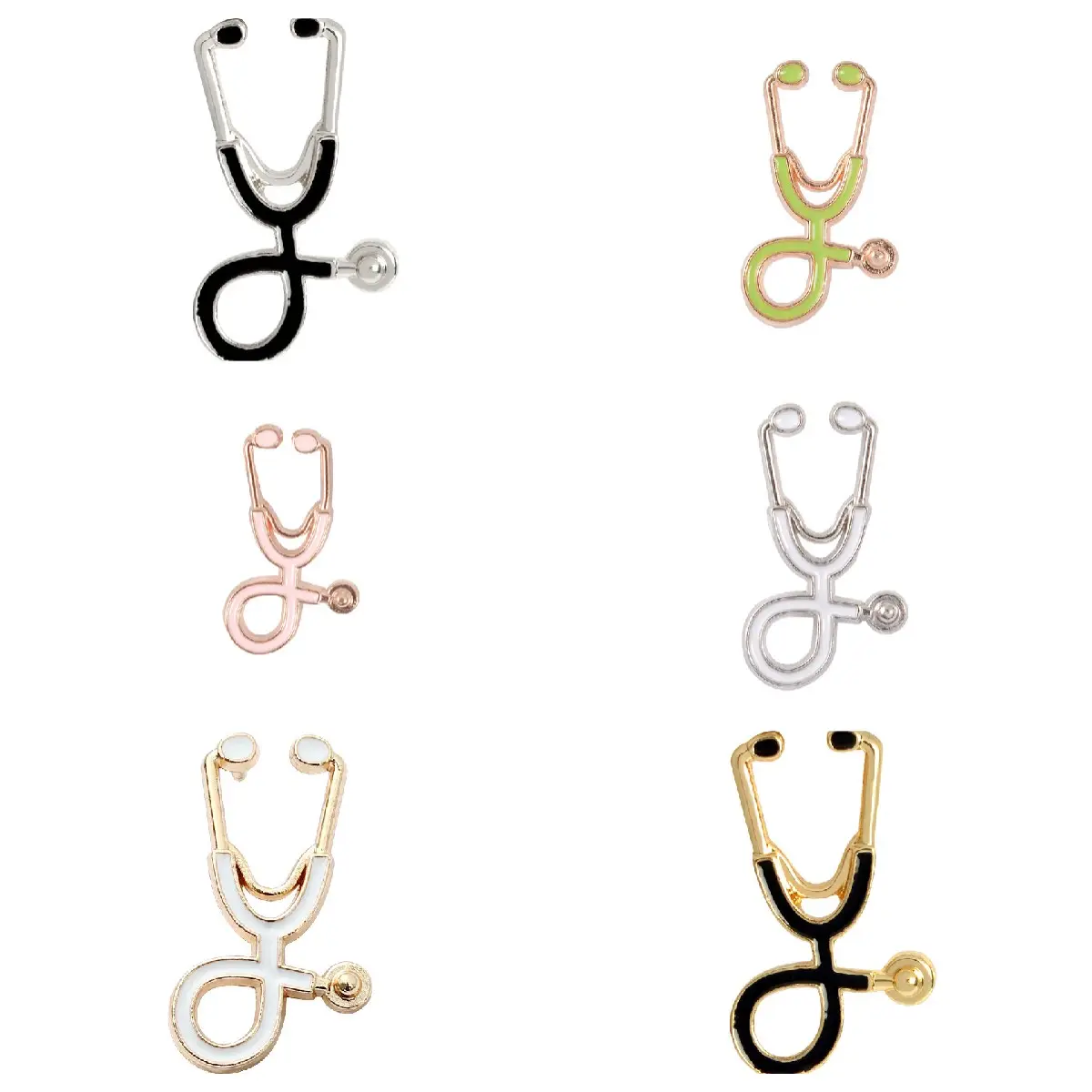 2022 Fashionable Doctor Nurse Stethoscope Medical Brooch Jewelry Enamel Denim Jackets Collar Badge Pins