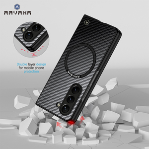 Ravaka Housse de protection magnétique avec texture en fibre de carbone et <span class=keywords><strong>cadre</strong></span> avant pour Fold 7 Full Body Design - Product Image 4