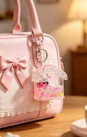 Porte-clés en acrylique liquide flottant personnalisé avec huile, eau, paillettes et figurine décorative