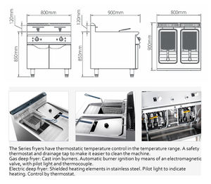 <span class=keywords><strong>Friteuse</strong></span> industrielle électrique à <span class=keywords><strong>gaz</strong></span> Heavybao avec <span class=keywords><strong>friteuse</strong></span> de cuisine de restaurant commercial à 2 réservoirs et 2 paniers - Product Image 2