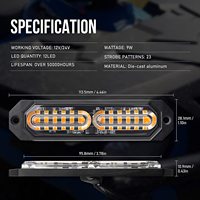 Mini luces LED estroboscópicas para coche y camión, 23 modos intermitentes, ámbar, señal de advertencia, oferta, 2022