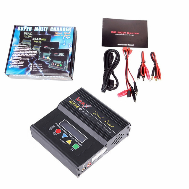 80W IMAX B6AC+ Lithium Battery Balance Charger with Built-in Power Supply and Membrane Switch for Aircraft and Drone Models