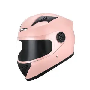 Casco de ABS para motocicleta, accesorios para Motocross, bufanda de carreras, Color rosa, cara completa, doble lente, novedad