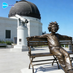 Estatua de Bronce de Albert Einstein a Tamaño Real Hecha a Medida, Modelo de Taburete, Técnica de Fundición, Gran Monumento Interactivo - Product Image 2