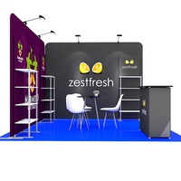 Stand d'exposition modulaire personnalisable Jeroshow JR-3x3 avec cadre en aluminium, double niveau, design cube 3x3m