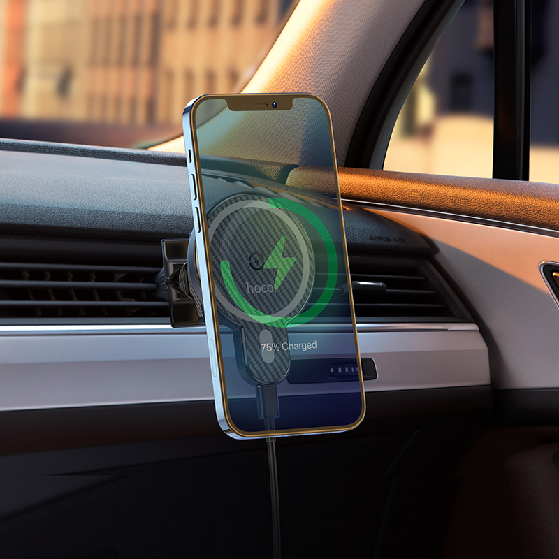 HOCO CA85 Ultra-fast magnetic wireless charging specially designed for iPhone 12 series car holder