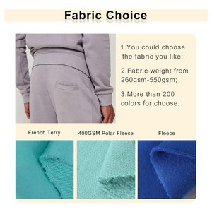 Chándales de felpa francesa deportivos de moda con estampado en relieve de logotipo de marca personalizado para hombres 460 GSM sudaderas con capucha de alta calidad pantalones de chándal de invierno - Product Image 2