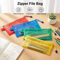 Pochette de rangement multifonctionnelle en maille imperméable avec fermeture éclair, portable et durable, idéale pour les fournitures de bureau et le rangement de jouets – Vente directe usine