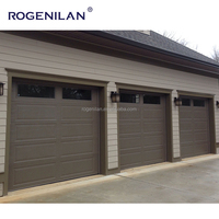 Rogenilan Porte de garage étanche en aluminium grain de bois avec fenêtres en plexiglas Autres portes pour villa et maison