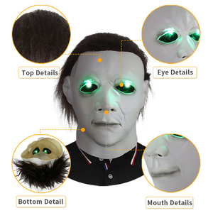 Máscara <span class=keywords><strong>de</strong></span> pánico <span class=keywords><strong>de</strong></span> luz <span class=keywords><strong>de</strong></span> luna para adultos personalizada para fiesta Michael Myers Mcmel Sign Night-eye Mask New Halloween Movie Horror Latex Major Mask - Product Image 3