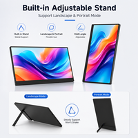 Moniteur portable professionnel sans fil 15,6 pouces FHD 1080P IPS avec support intégré et double haut-parleur, deuxième écran pour ordinateur portable professionnel