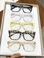 Lunettes anti-lumière bleue unisexes à monture carrée intégrale, motif léopard, monture solide, tendance, vente en gros