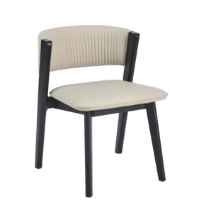 Chaises de salle à manger en bois massif modernes et minimalistes, rembourrées en cuir, de luxe, pour la maison et les restaurants - Product Image 2