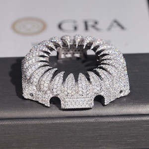 Boîtier <span class=keywords><strong>en</strong></span> <span class=keywords><strong>argent</strong></span> plaqué GA2100 serti <span class=keywords><strong>de</strong></span> diamants Moissanite - Product Image 4