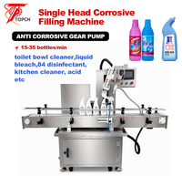 Machine de remplissage automatique de bouteilles de liquide chimique corrosif pour nettoyant WC à tête unique