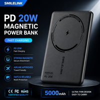 Batterie externe portable ultra-mince avec logo personnalisé OEM, 5000 mAh, charge rapide PD 20W, chargeur magnétique sans fil, fournisseur
