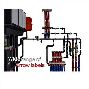 Étiquettes directionnelles pour les conduites de vin et de boissons, identification du flux, marquage de sécurité, résistantes aux rayures, résistantes à la chaleur, imperméables - Product Image 1