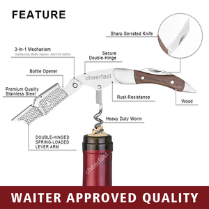 Fabricant en gros d'ouvre-bouteille à manche en bois, <span class=keywords><strong>tire</strong></span>-<span class=keywords><strong>bouchon</strong></span> professionnel de haute qualité, <span class=keywords><strong>tire</strong></span>-<span class=keywords><strong>bouchon</strong></span> en acier inoxydable pour restaurant - Product Image 4