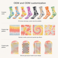 Chaussettes de yoga personnalisées pour femmes, fines, mi-mollet, antidérapantes avec points en silicone pour le Pilates et l'entraînement de danse, en coton peigné sans couture