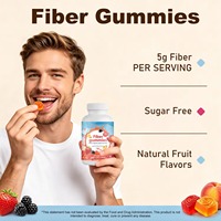 Gummies de fibres personnalisables en gros pour la santé digestive et la régularité, saveurs Baies et Pêche, pour adultes
