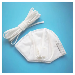 Bonne qualité tissu haute élastique Polyester boucle d'<span class=keywords><strong>oreille</strong></span> <span class=keywords><strong>noir</strong></span> et blanc bande élastique utilisation pour masque facial - Product Image 6