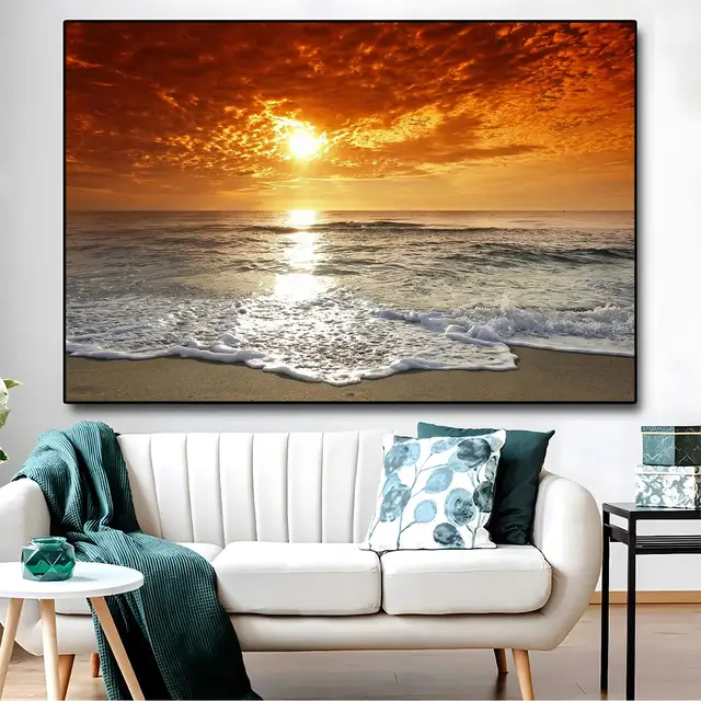 Wholesale Custom Canvas Prints Canvas Painting Landscape Paintings Seascape Painting by Numbers Wall Art Hanging Decorations
