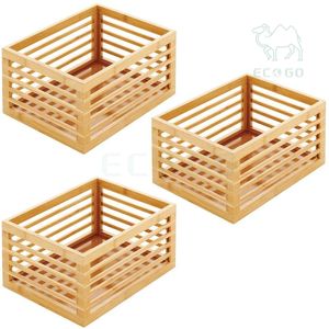 Lot de 3 paniers de rangement en bambou pour la maison, à utiliser sur les comptoirs - Product Image 1