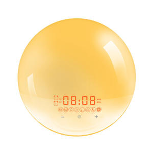 Comodino di vendita caldo con USB RGB temperatura che cambia colore Smart Digital Table Wake Up Light Sunrise Alarm Clock - Product Image 2