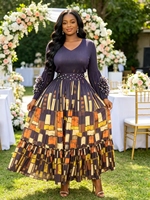 Robe midi décontractée Miyaki de haute qualité, élégante, de style plissé, à imprimé floral, colorée, grande taille, pour femmes